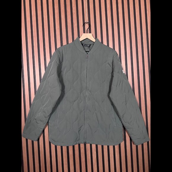 New Travis Mathew Jacket Large Men Balsam Green Quilted City Come What May